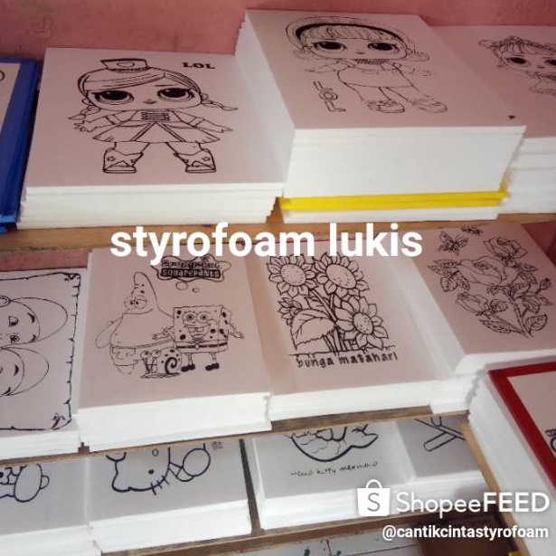 

KODE P54T Paket 2 pcs Styrofoam lukis Polosantanpa list