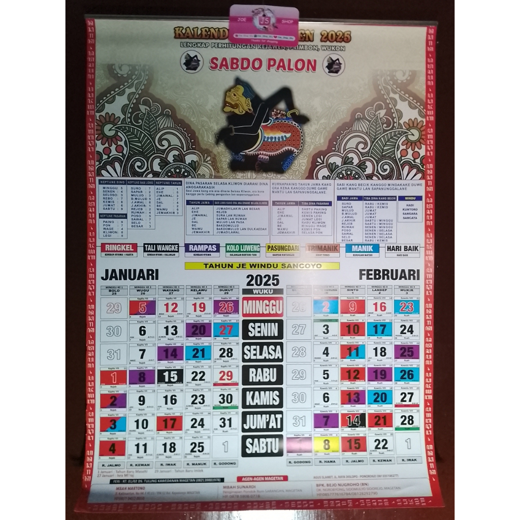 

Kalender primbon jawa 2025 sabdo palon jumbo