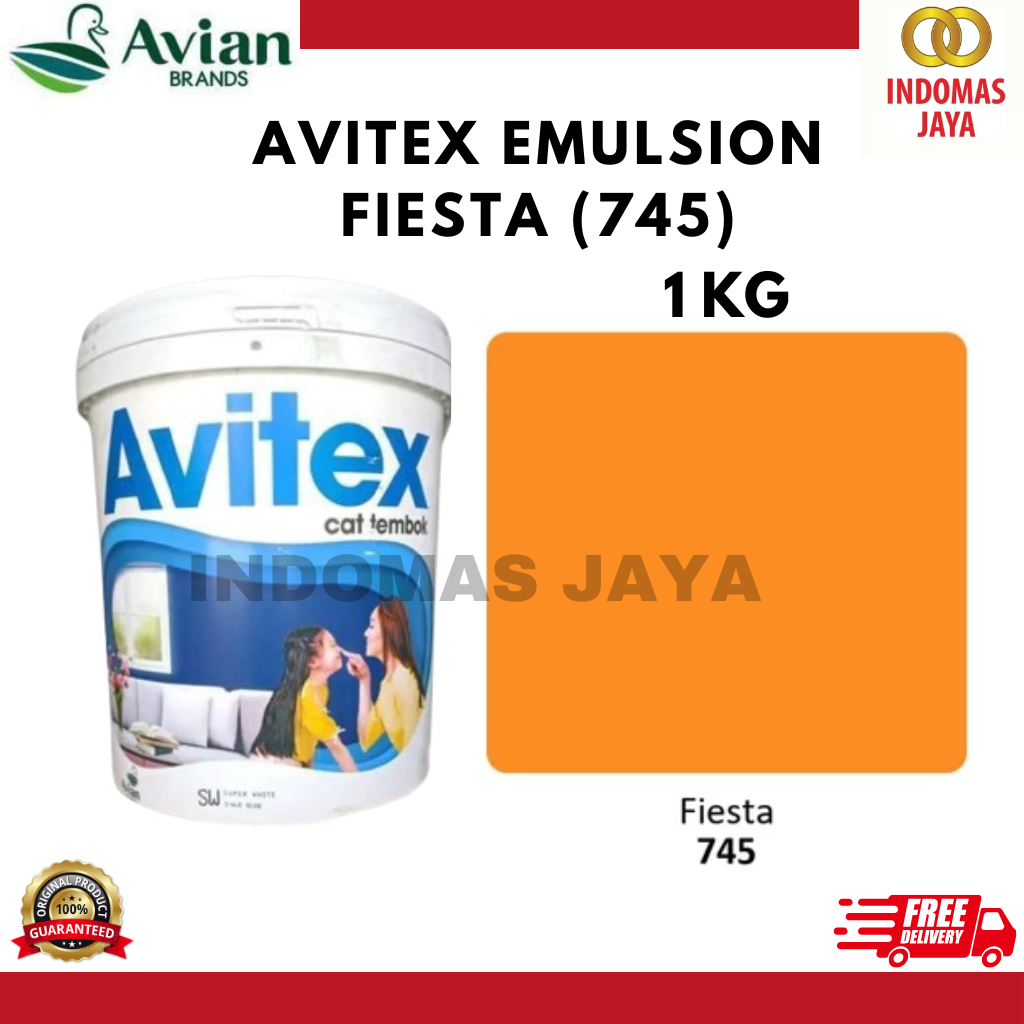 Cat Tembok AVITEX 1KG / CAT AVITEX KILOAN 1 KG FIESTA 745 / AVITEX 1KG FIESTA 745