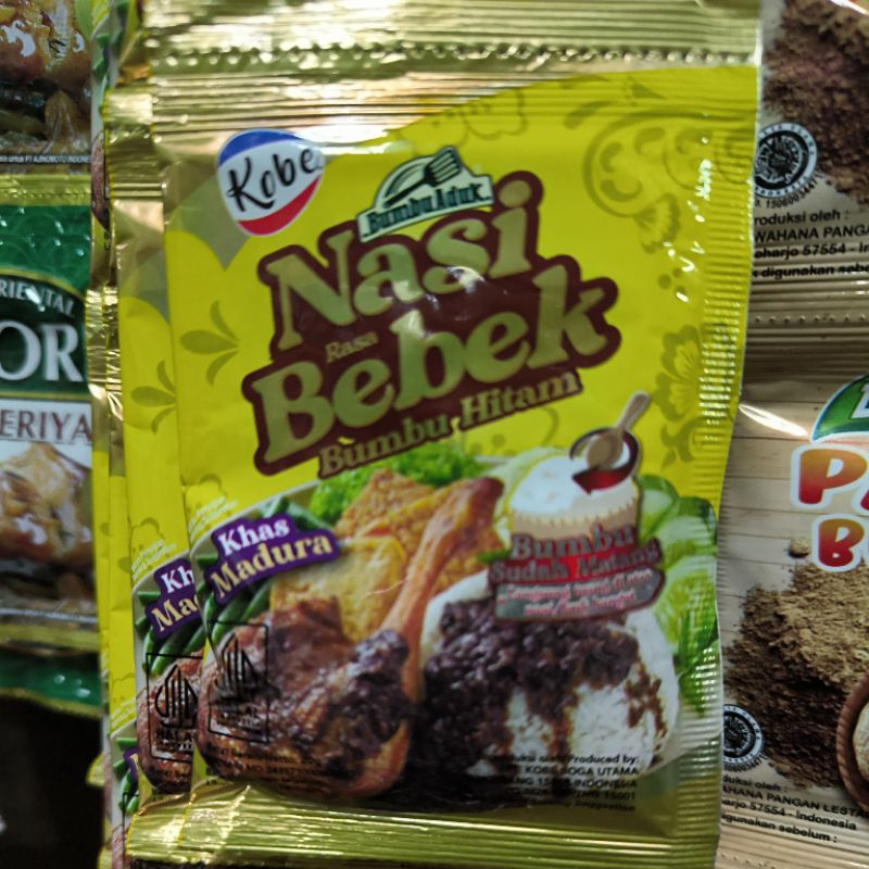 

1 Renceng Kobe Nasi Bebek Bumbu Hitam Isi 10 Sachet x 20 Gr