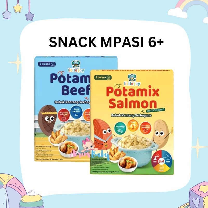 POTAMIX LITTLE JOY 100GR POTAMIX SALMON POTAMIX BEEF POTAMIX KENTANG BUBUK MPASI SNACK MPASI CEMILAN