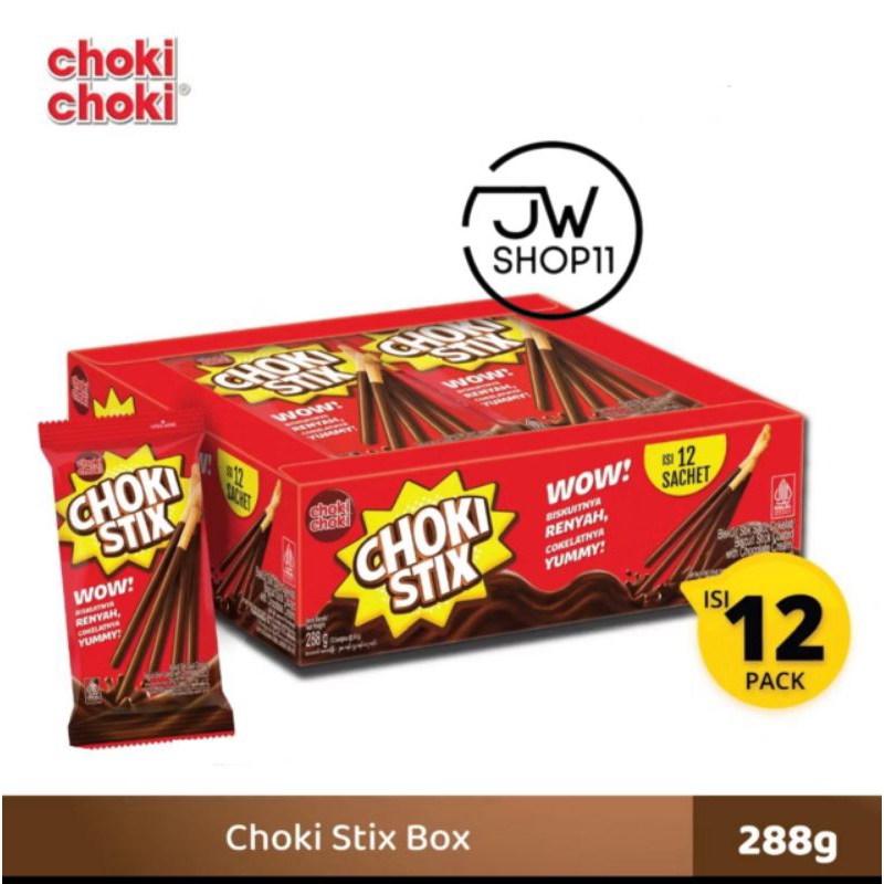 

[ HALAL ] CHOKI STIX BOX 12 PCS BISKUIT STIK SALUT COKELAT