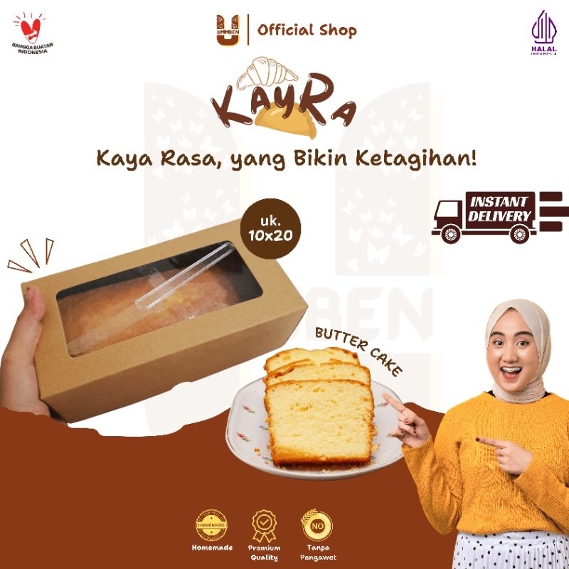 

KAYRA Ummben Butter Cake Box 10x20 Cemilan Bolu Panggang Enak Homemade Halal