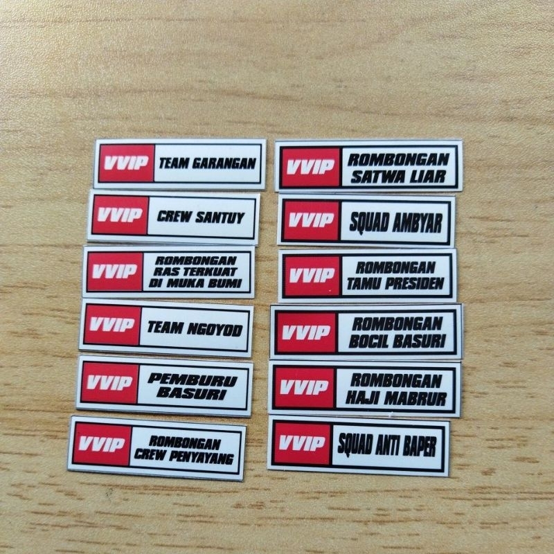 

sticker VVIP basuri telolet stiker kata kata sticker trif, untuk bis miniatur plastik. isi 12 sticker