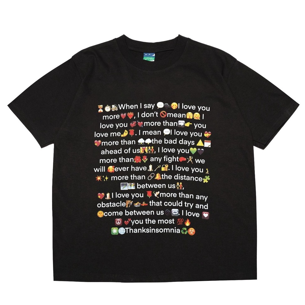 Terbaik Tshirt Typo Merlin Black Thanksinsomnia