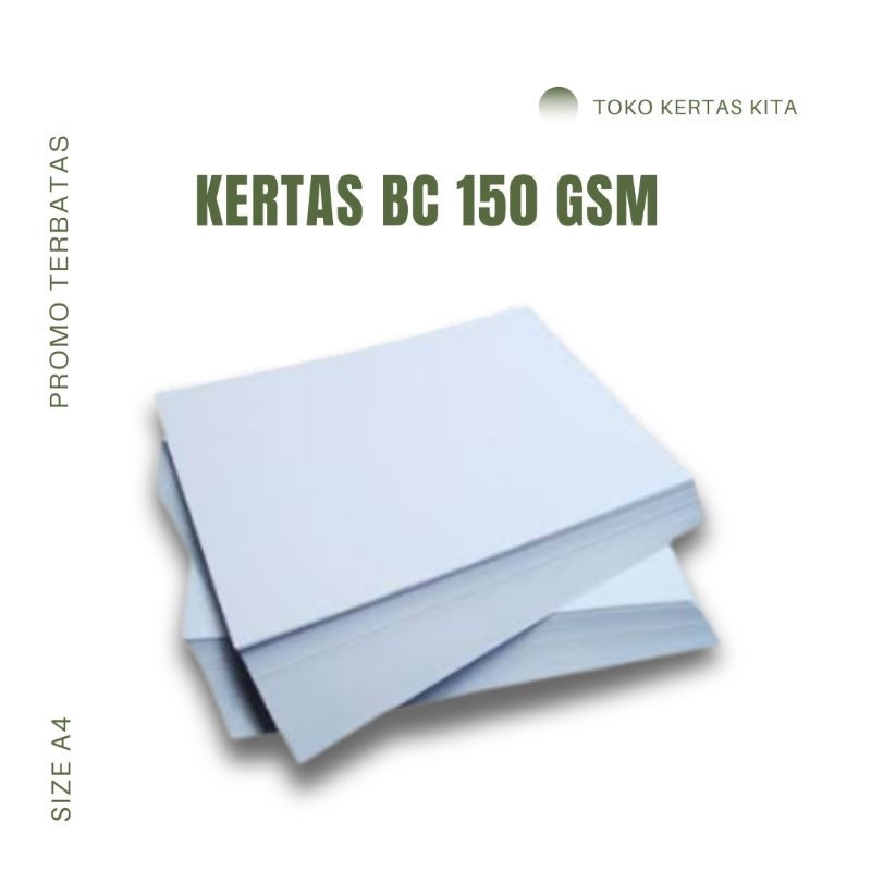 

Kertas BC 150 gsm Ukuran A4 & F4 ( Harga Per Lembar)