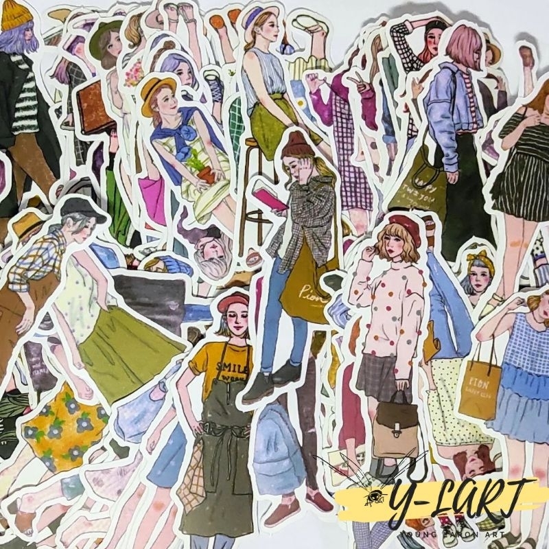 

Fashion Girls Sticker Aesthetic Scrapbook Jurnal 1 Set