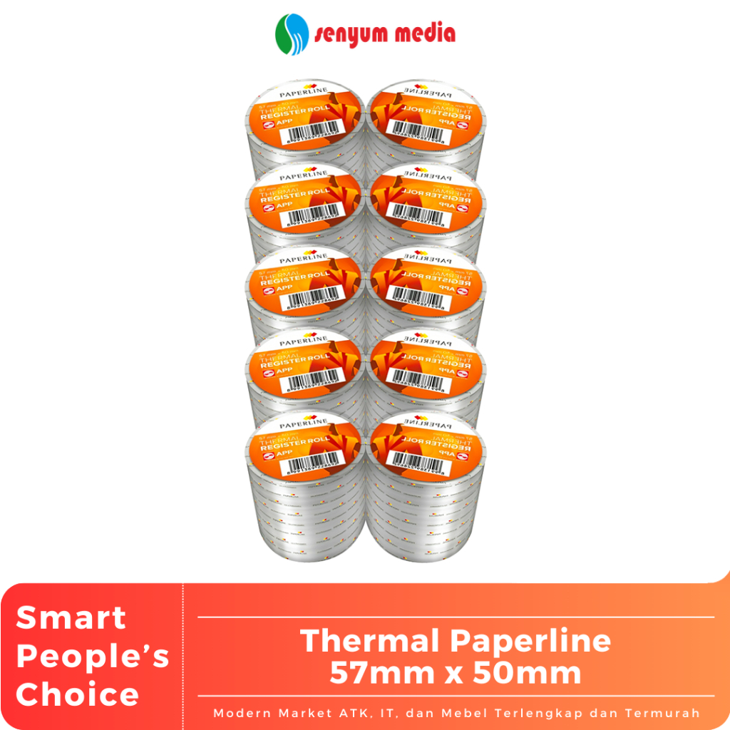 

Thermal Paperline 57mm x 50mm (1 Slop Isi 10 Pcs) (S:SLOP)