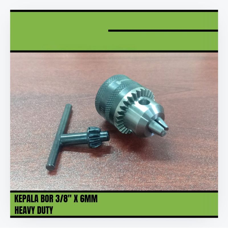 Drill Chuck Kepala Bor 6mm + Kunci 6mm High Quality