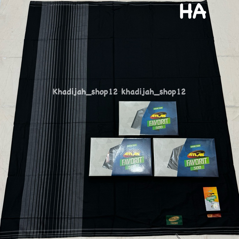 SARUNG ATLAS HITAM POLOS DEWASA