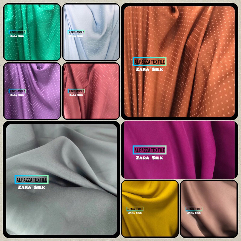 1/2 Meter Kain Zara Silk Premium | Zara Silk Lembut ( HIGHT QUALITY ) Zara Silk Polos | Kain Eceran
