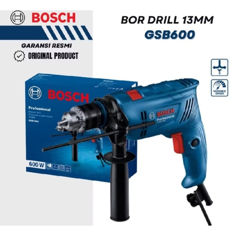 MESIN BOR BETON BOSCH 13MM BOLAK BALIK 2 ARAH GSB 600 Original