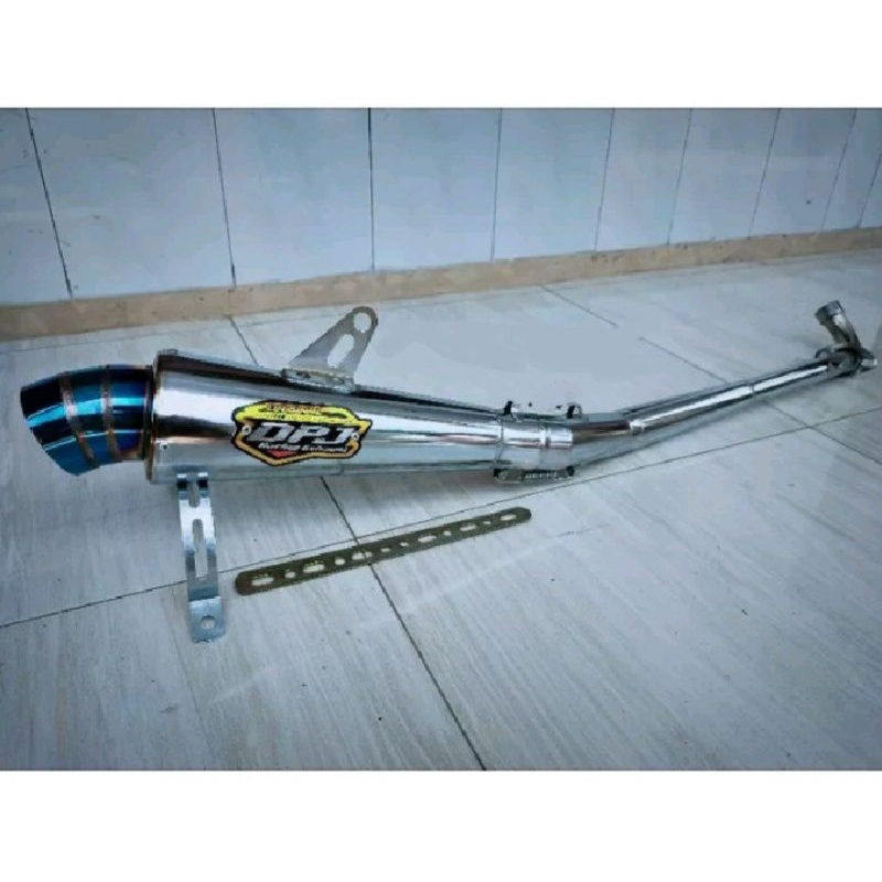 knalpot Racing dpj jigsaw ujung blue buat motor Jupiter vega supra x lama fit revo absolute astrea g