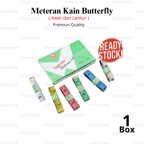 [ 1Box ]"Butterfly" Meteran Jahit / Meteran Baju / Meteran Badan / Metelin Pita Besar