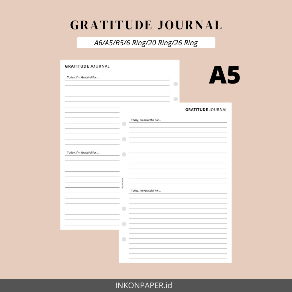 

A5 - Gratitude Journal, Daily Journal, Journaling by INK_ON_PAPER