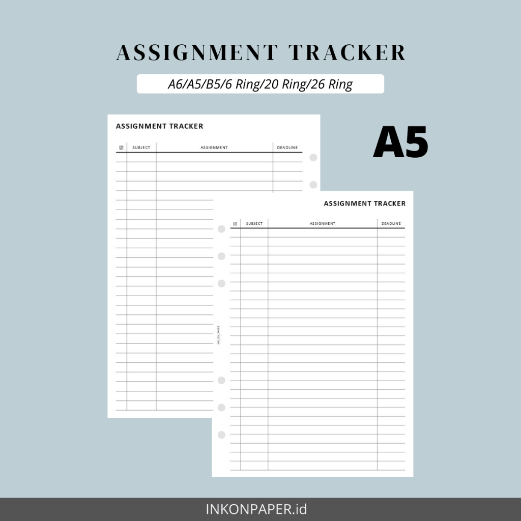 

A5 - Study Planner, Assignment Planner, Student Planner by INK_ON_PAPER