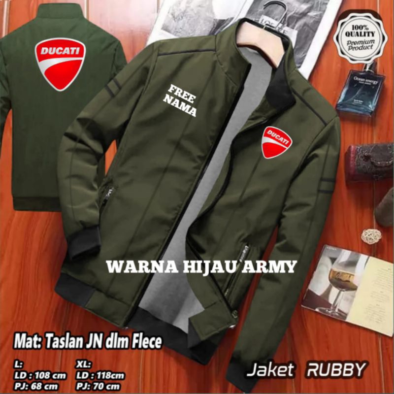 JAKET CUATOM / JAKET WINTER RUBBY DUCATI / BOMBER DUCATI / ROMPI CUSTOM SABLON DUCATI / JAKET TERBAR