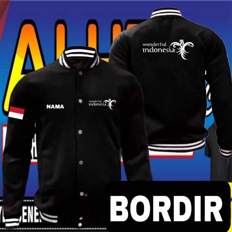 Jaket bordir wonderful Indonesia jaket wonderful Indonesia Jaket varsity wonderful Indonesia jaket b