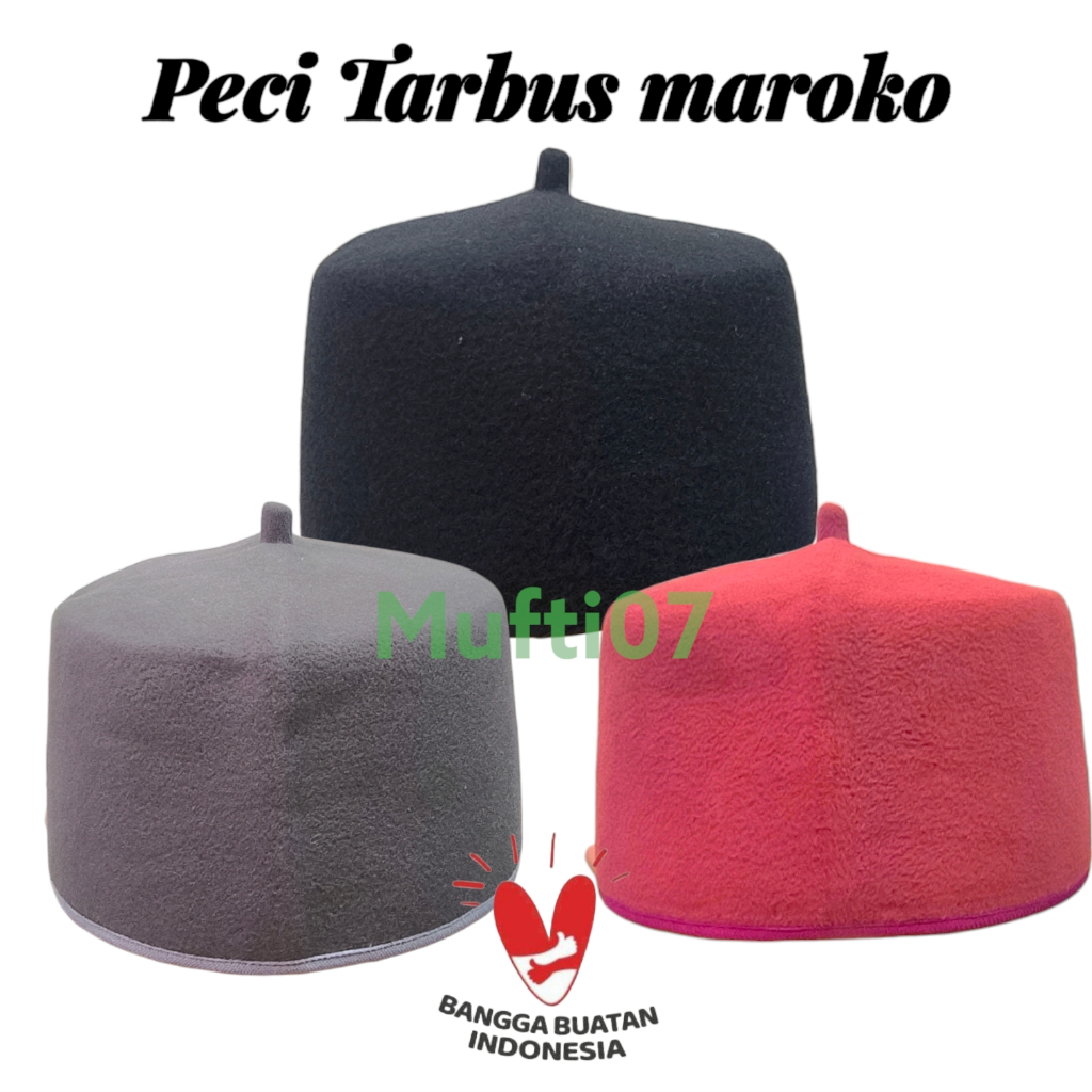 Peci tarbus Maroko bahan beludru