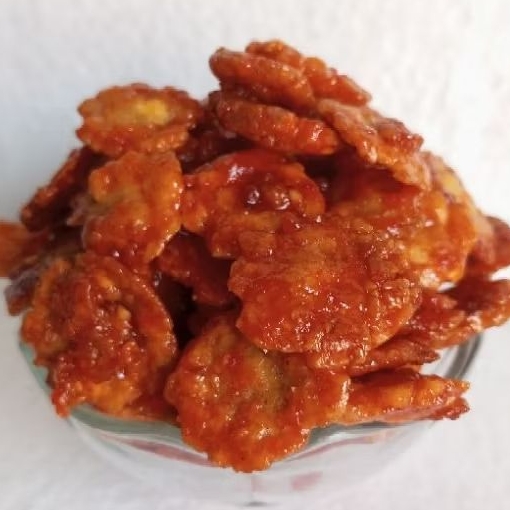 

Emping Melinjo Kletuk Pedas Manis 250gr