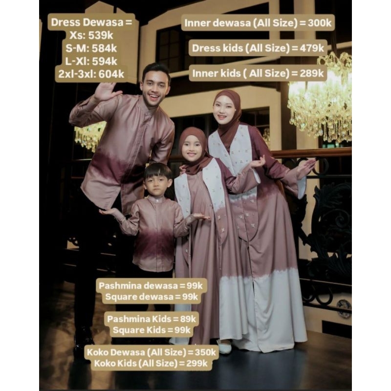 Sarimbit Abaya Alexandria In Sunset Ruby ORI Kazami