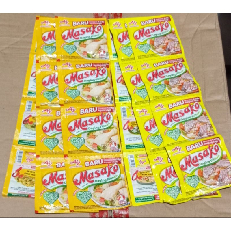 

Masako bumbu kaldu bubuk 1 renceng Isi 12pcs X 8.5gr penyedap masakan rasa ayam - sapi