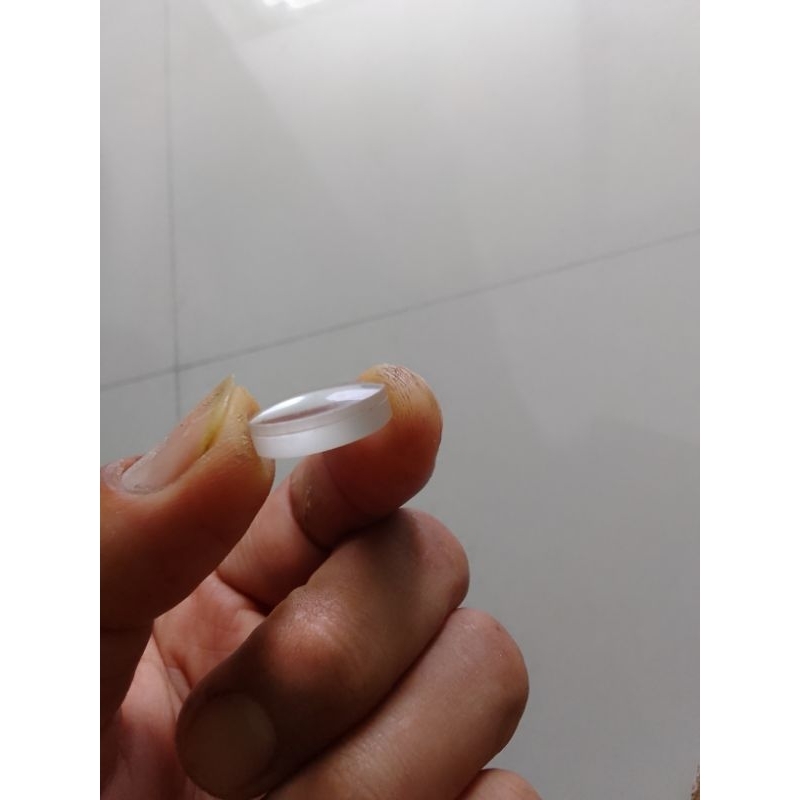 Lensa Doublet Cembung Datar diameter 19mm.