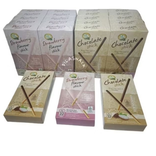 

Biskuit stick DENEX 1 press 10 pcs biskuit stik berlapis cream stroberi krim coklat