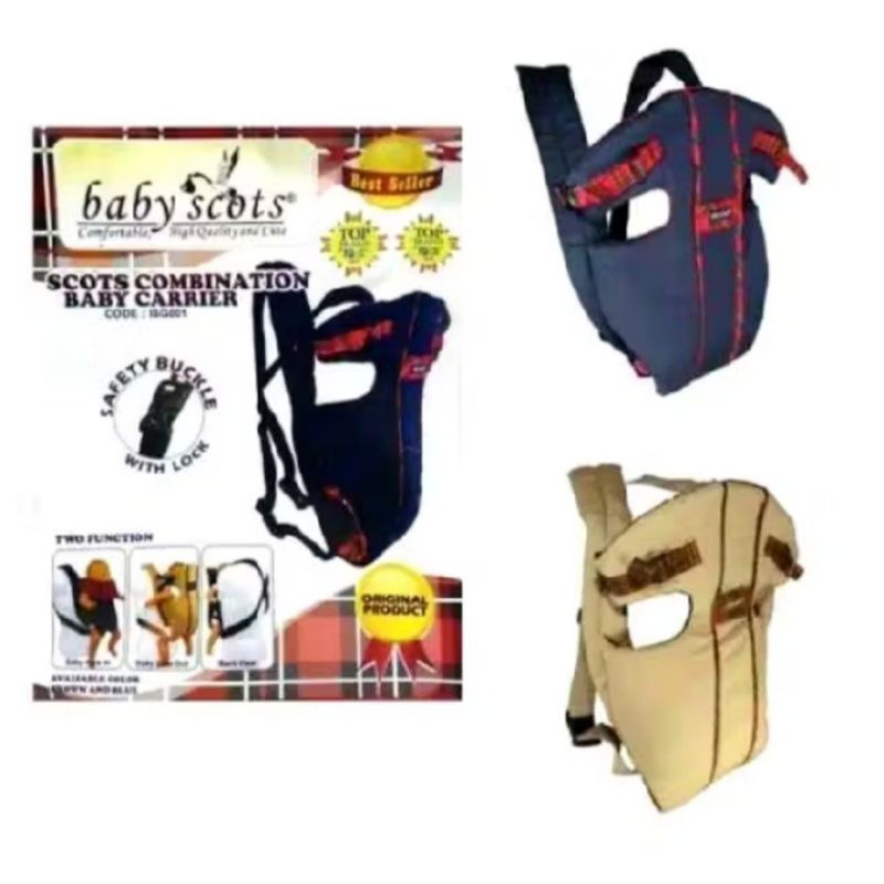BABY SCOTS Gendongan Depan - Coklat | Scots Combination Baby Carrier ISG-OOI | Gendongan Bayi | Gend