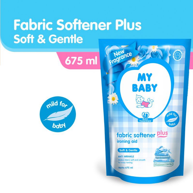 My Baby Fabric Plus Ironing Aid Soft & Gentle Softener 675ml - Pelembut dan Pewangi Pakaian Bayi - D