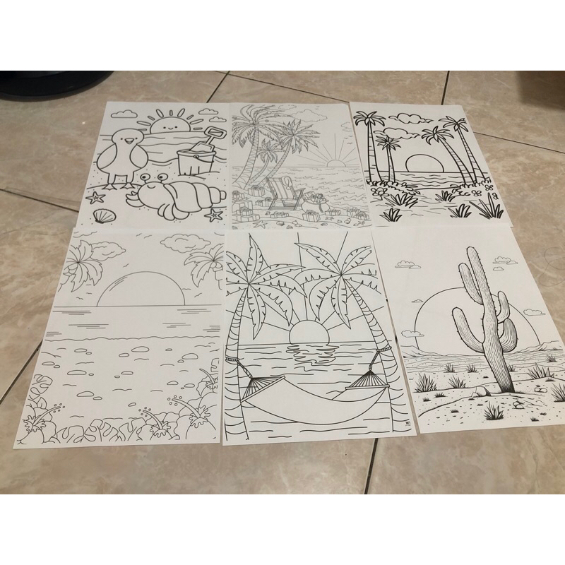 PR011 MEWARNAI GAMBAR PEMANDANGAN ALAM UNTUK TK SD PAUD KERTAS HVS 100GR BUKAN BUKU MEWARNAI