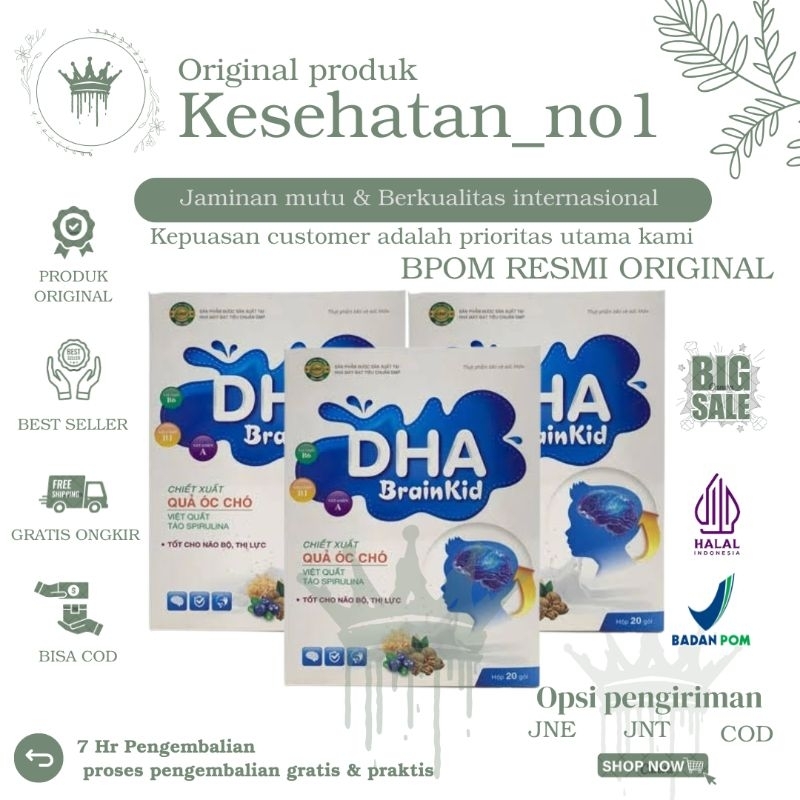 DHA BRAIN KID NUTRISI VITAMIN OTAK ANAK CERDAS - DHA PENGEMBANGAN OTAK ANAK ORIGINAL