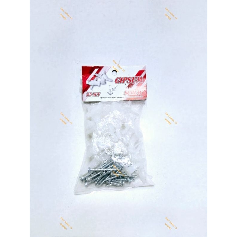 Fisher Gypsum Dan Skrup / Fiser Gipsum Set / Skrup Viser Gypsum Nylon 1 Pax