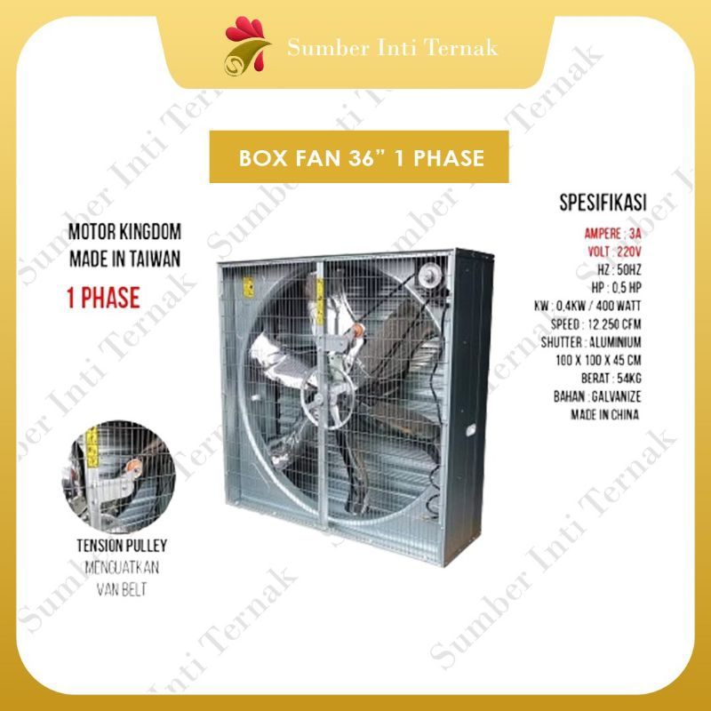 Kipas Box Fan 36" 1 Phase - Motor Kingdom - Alat Ternak Ayam Unggas
