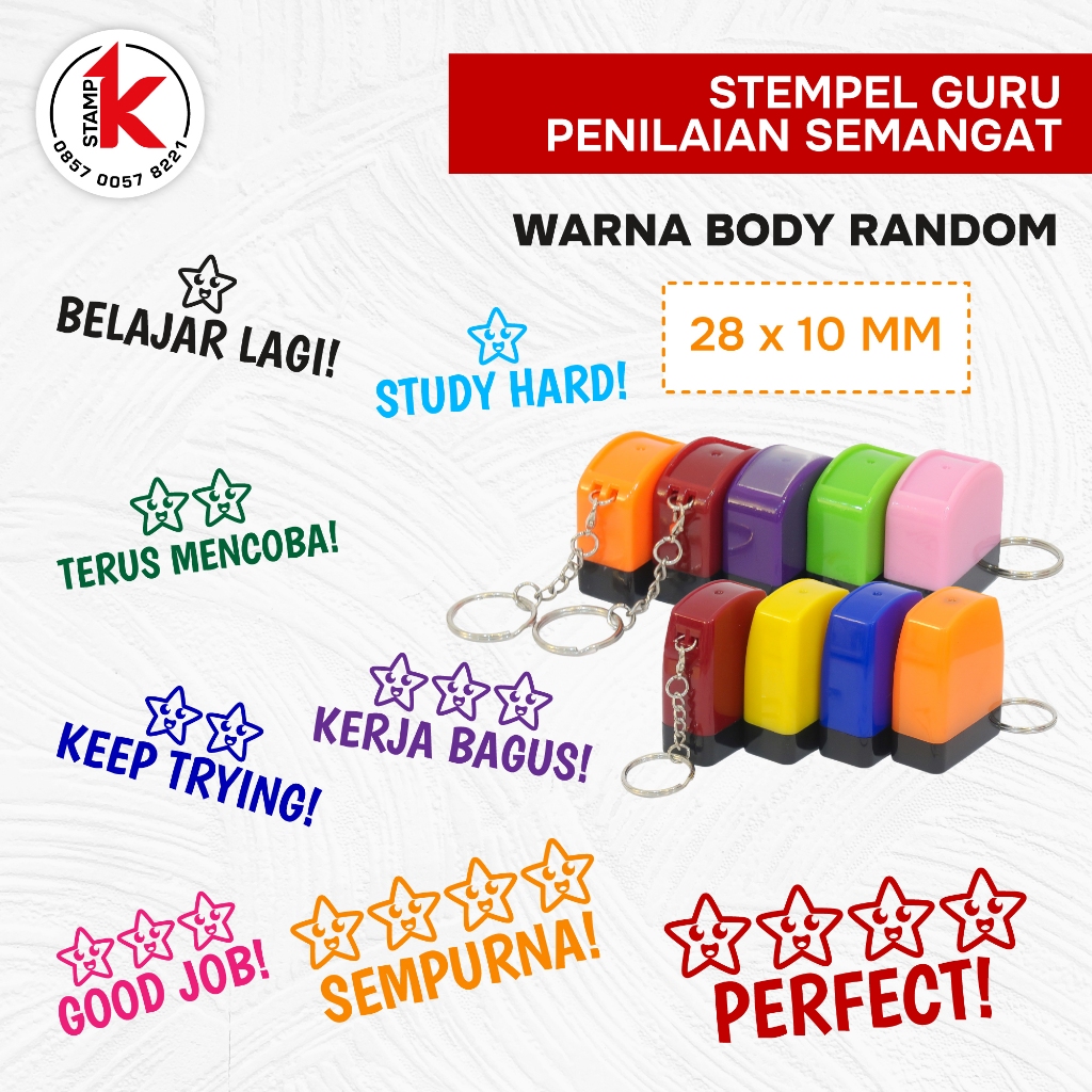 

Stempel Guru Penilaian SEMANGAT Teacher Stamp Rewards Anak SD TK (GANTUNGAN KUNCI)