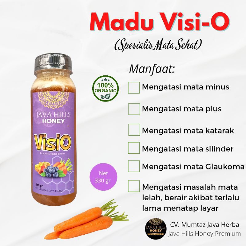 

(320gr) Madu Visio Madu Spesialis Mata Sehat Java Hills Honey