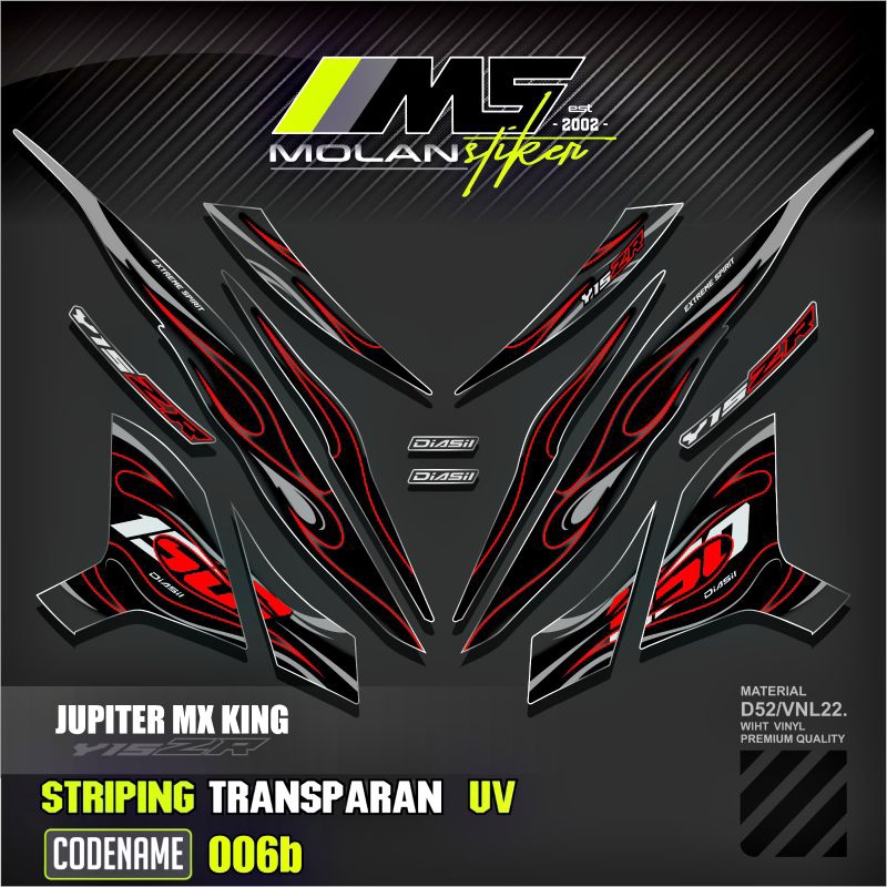 Decal Sticker Striping Variasi Transparan Uv Mx King 150 Yamaha Jupiter Mx King 150 Y15ZR Y16ZR SNIP