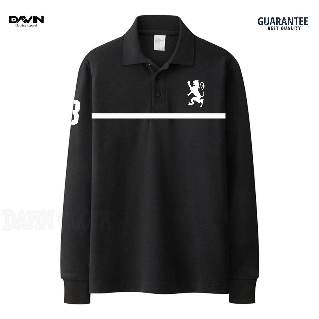 Kaos Kerah Pria Polo shirt Lengan Panjang Giordano Chest Strip