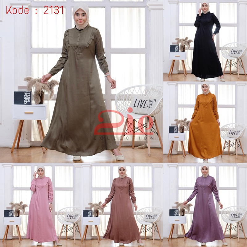 Gamis Polos Zie Bahan Rayon Twill