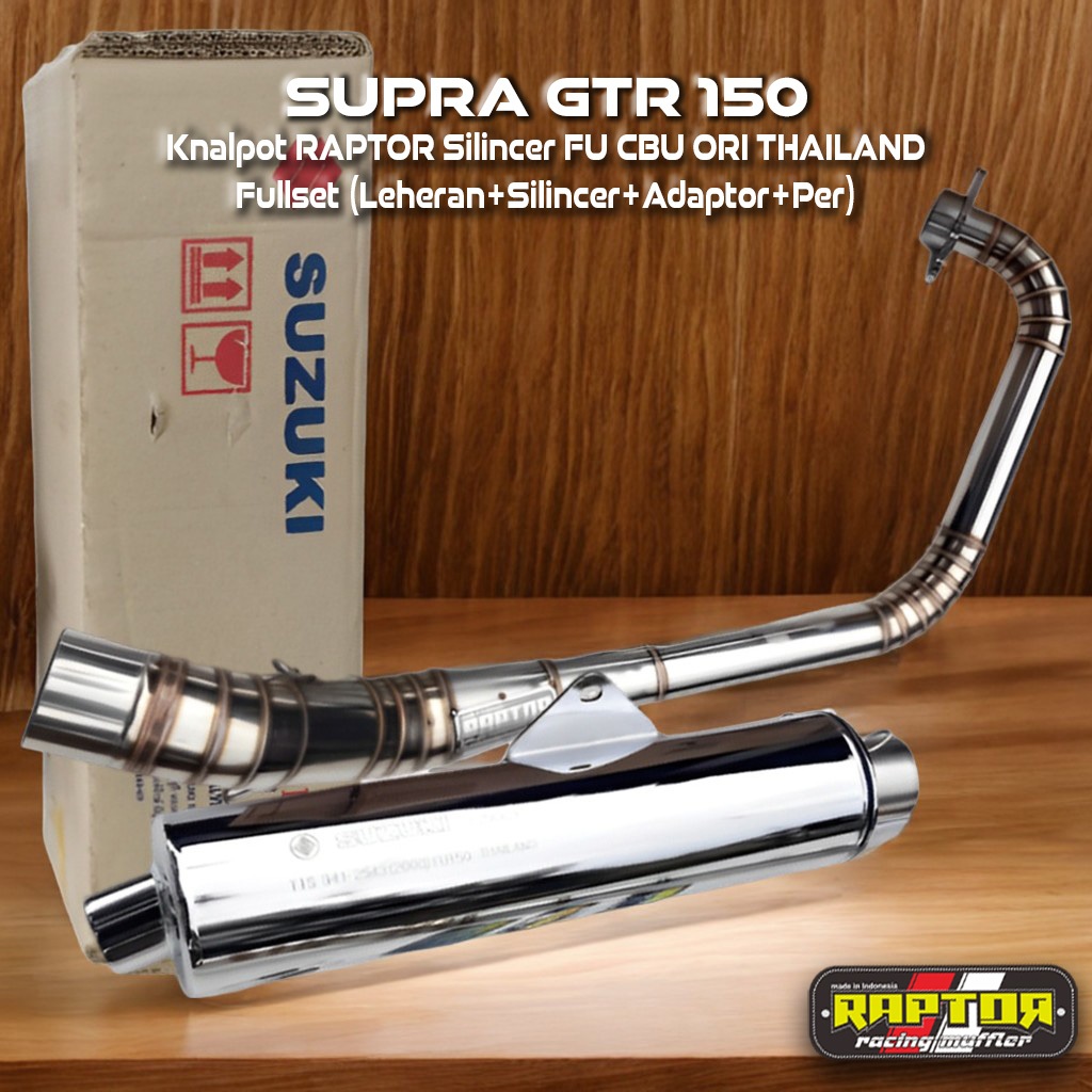 RAPTOR Knalpot Racing Honda Supra GTR 150 - Original dan Silincer FU CBU Ori Thailand