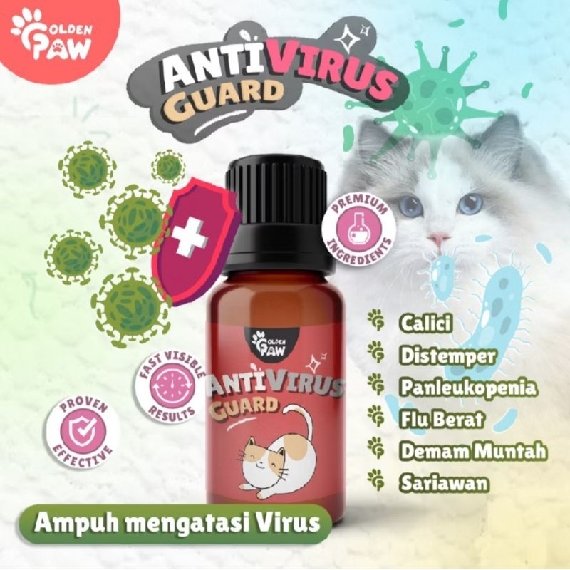 Anti Virus Guard Golden Paw Obat Anti Virus Kucing Calici Distemper FPV Panleukopenia Panleu Kucing 