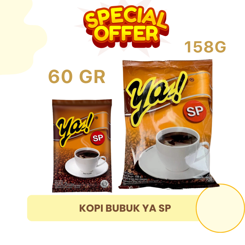 

Kopi bubuk YA SP 60gr / 158 gr MANTAP BEST SELLER