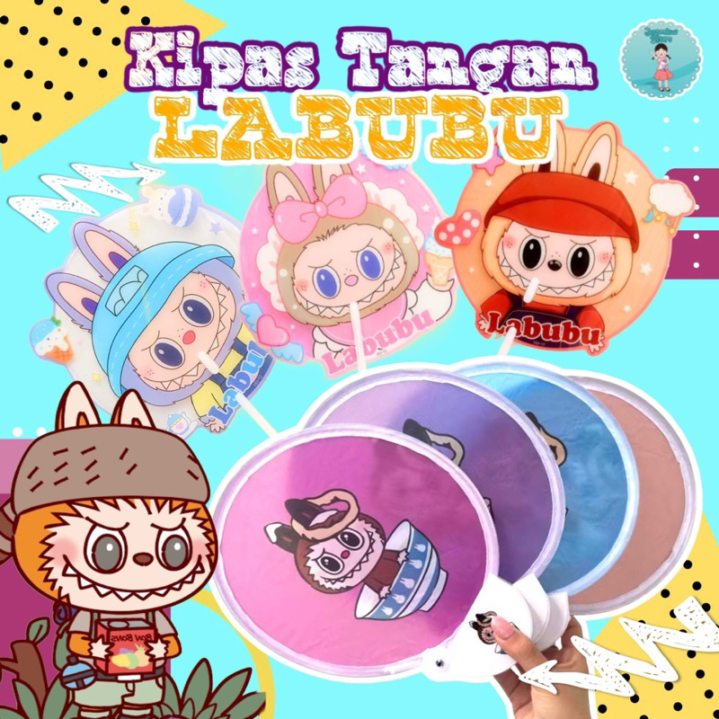 Kipas Labubu/Kipas Tangan Labubu/Kipas Tangan/Kipas Tangan Jumbo/Kipas Anak/Souvenir Kipas/Kipas Lip
