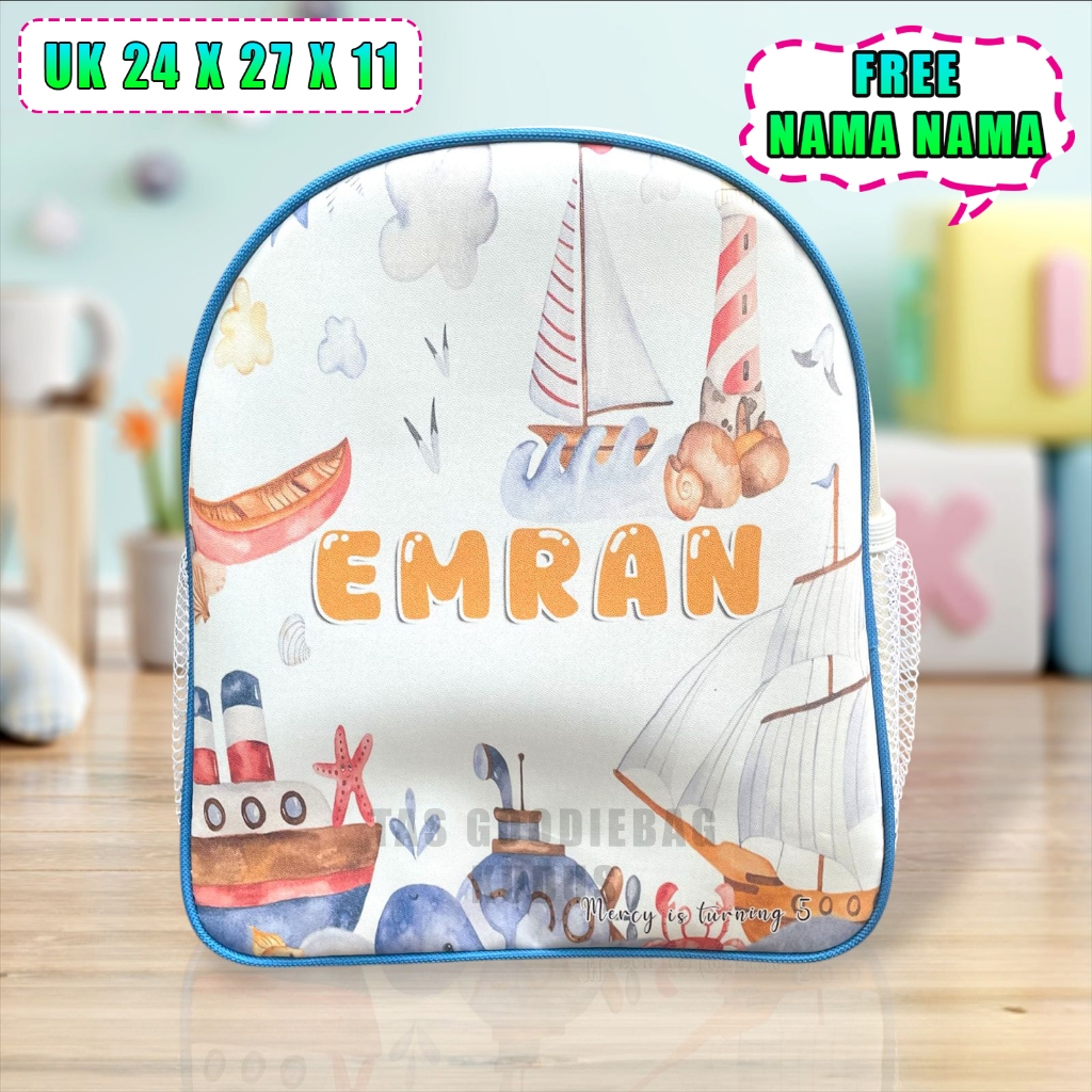 A Little Bundle Tas Ransel Ultah Anak Custom Nama Tas Ransel Anak Model Dino Mitasi dan Poliester