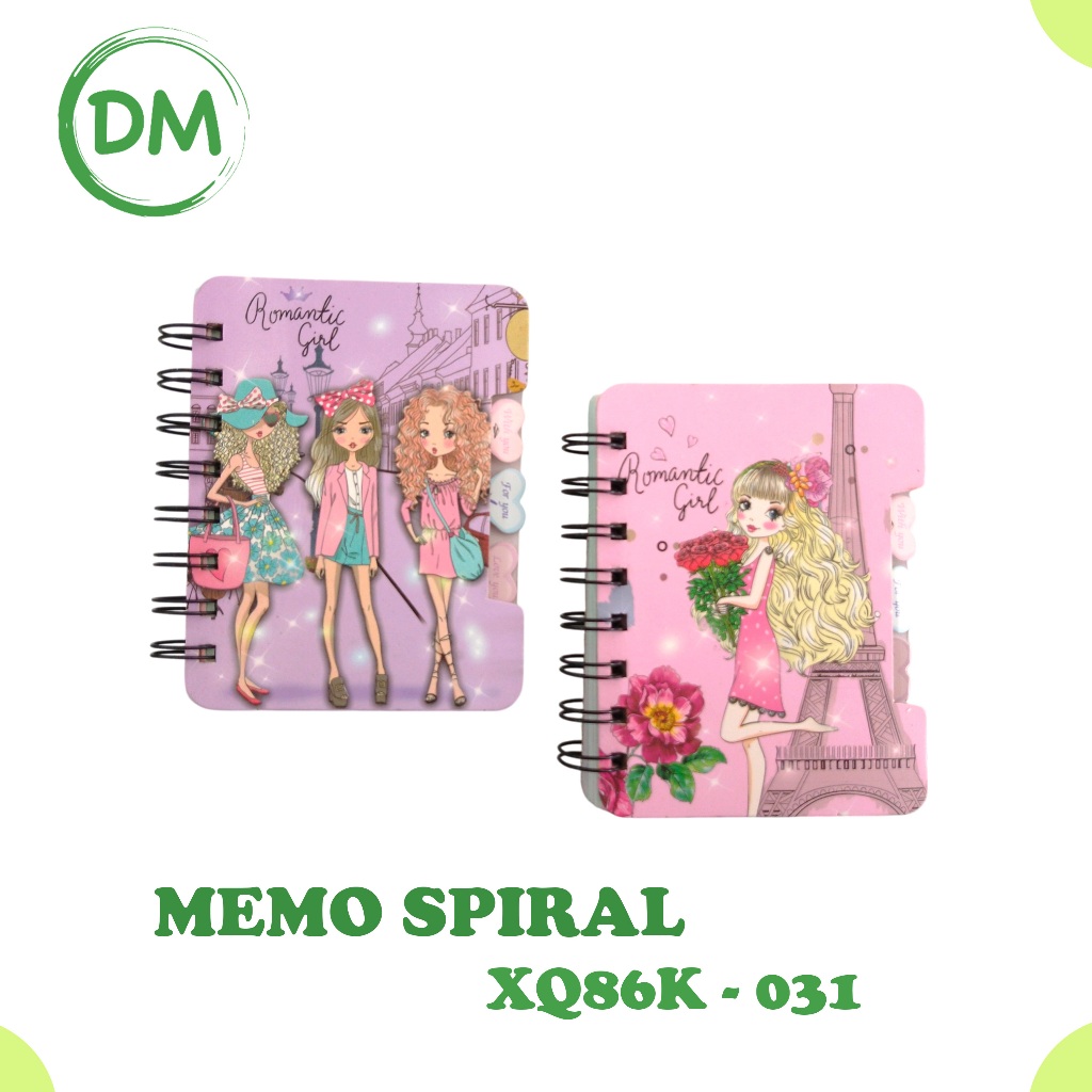 

XQ086 - 031 MEMO SPIRAL MINI ROMANTIC GIRL