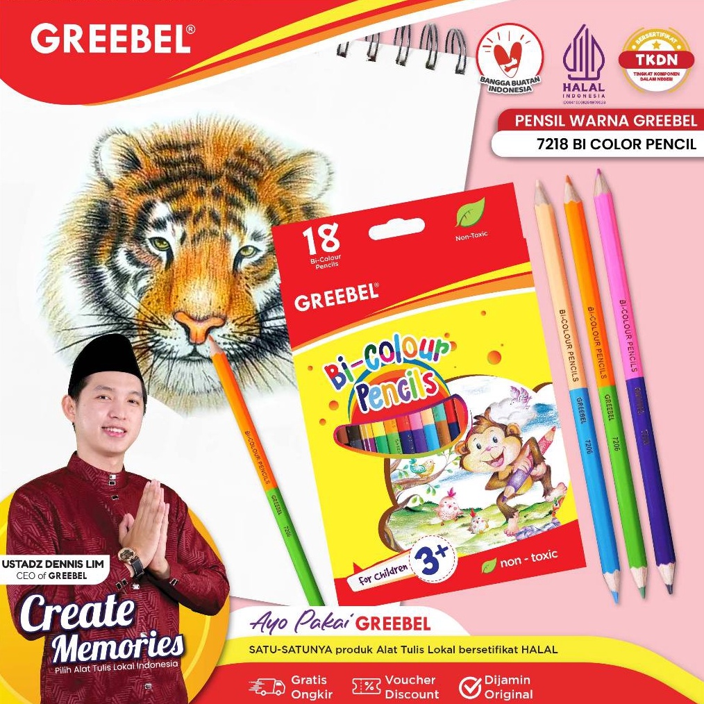 

KODE T77K GREEBEL Pensil Warna 7218 BI Colour 36 Warna Coloring Pensil Warna Greebel Pensil Warna Aman untuk Anak Mewarnai