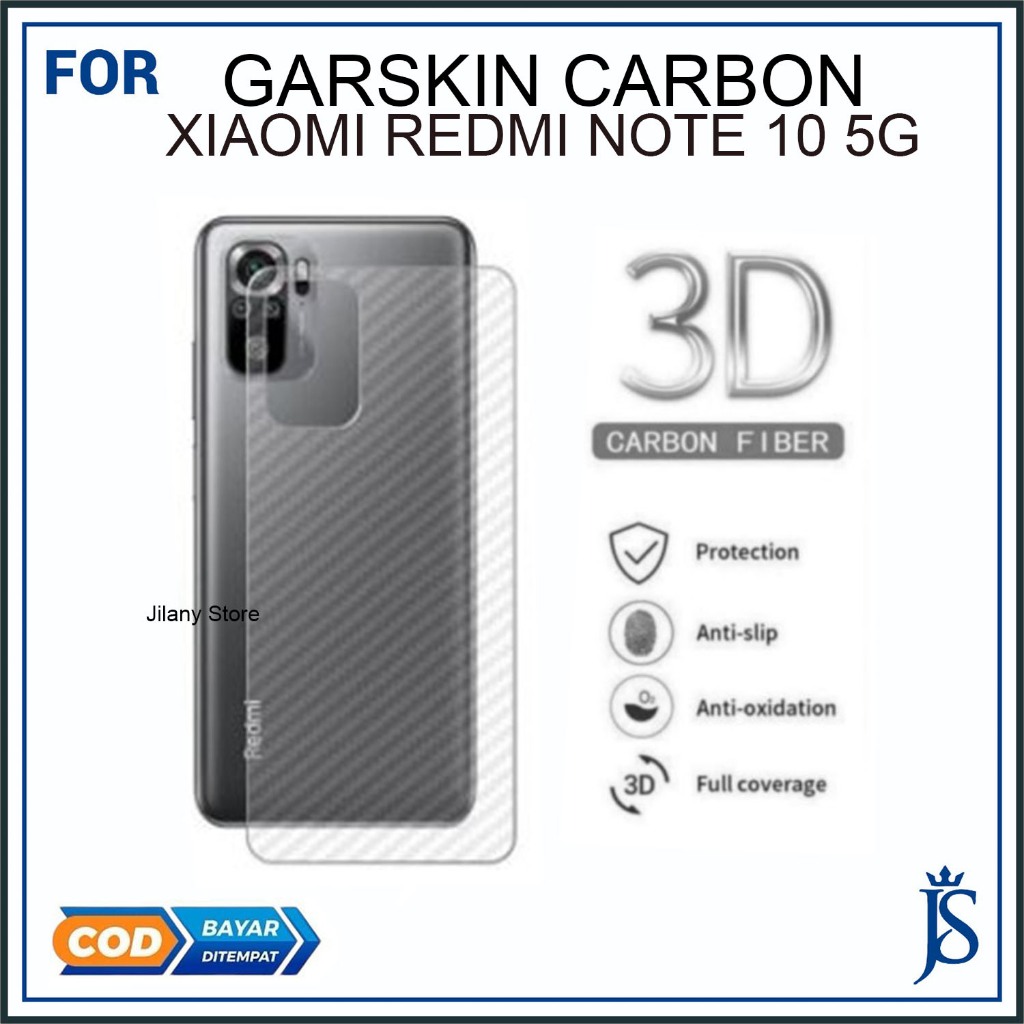 Garskin Karbon Xiaomi Redmi note 10 10 5G 10s 10 Pro Anti Debu & Anti Jamur