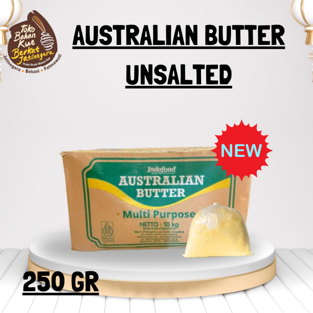 

BUTTER AUSTRALIAN UNSALTED REPACK 250 GR / MENTEGA TAWAR