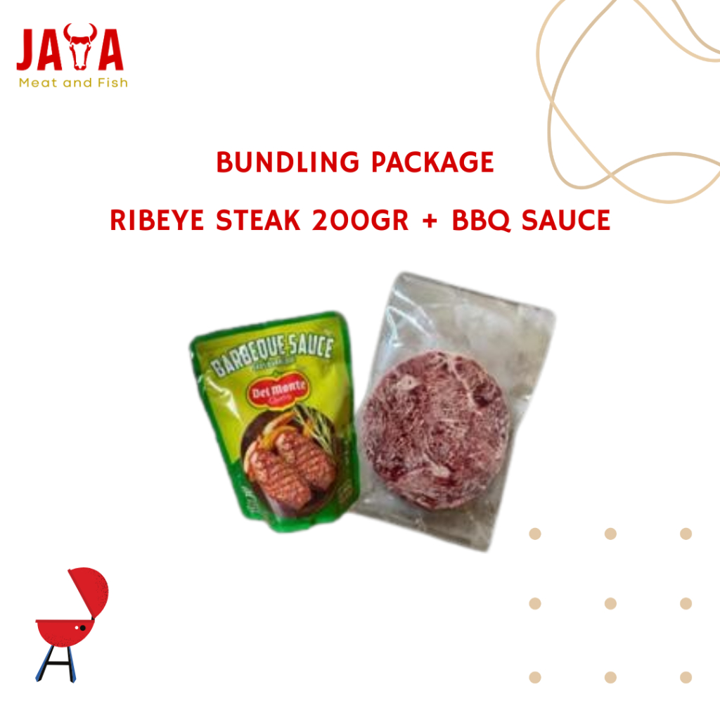 

Paket BBQ Steak / Ribeye Steak Meltique 200 gr / Delmonte Saus BBQ