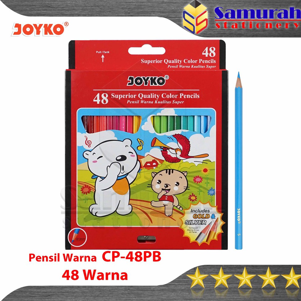 

KODE S79J Pensil Warna Joyko CP 48 PB Isi 48 Warna Panjang Color Pencil 48 Colors Long CP48PB